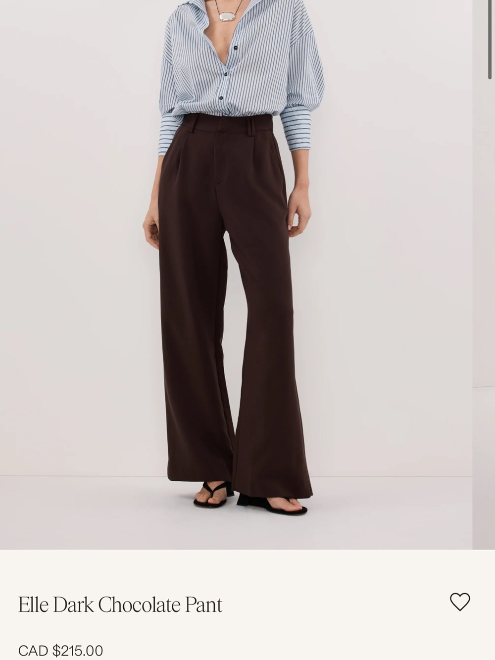Dissh Elle Dark Chocolate Wide-Leg Pant size 4
